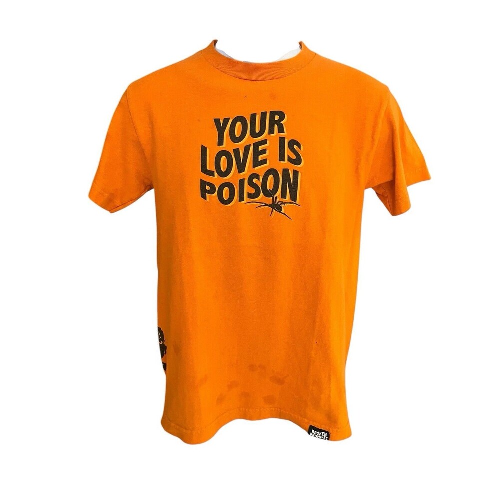 Broken promises men's S orange graphic t shirt your love is
